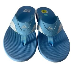 Reef Fanning Pregame Flip Flops Sandals Bottle Opener Mens Size 9 Light Blue Whi